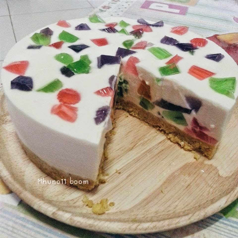 Yoghurt&jelly Mousse Cake โยเกิร์ตปีโป้มูสเค้ก Yoghurt&jelly Mousse