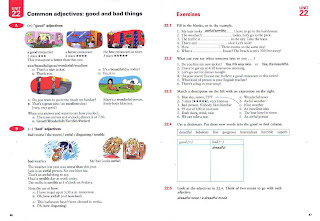 Common adjectives: good and bad things. Páginas muestra del libro Basic Vocabulary in Use