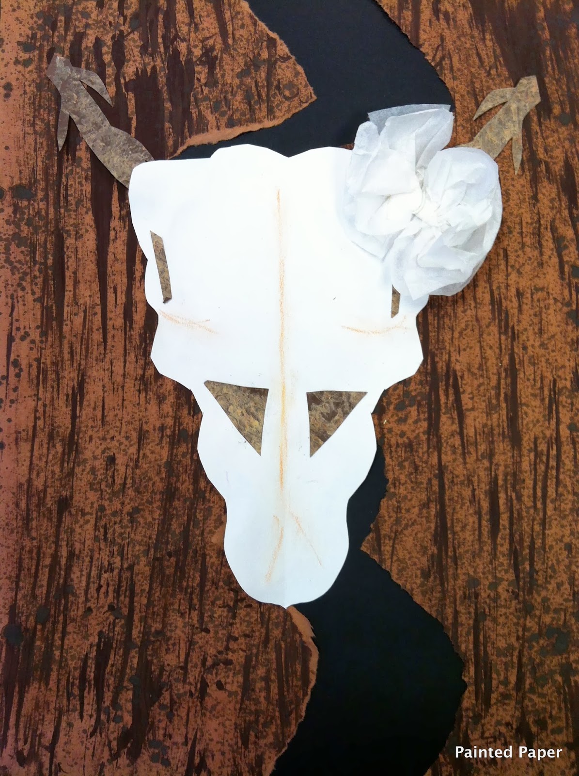 PAINTED PAPER O'Keeffe Skulls