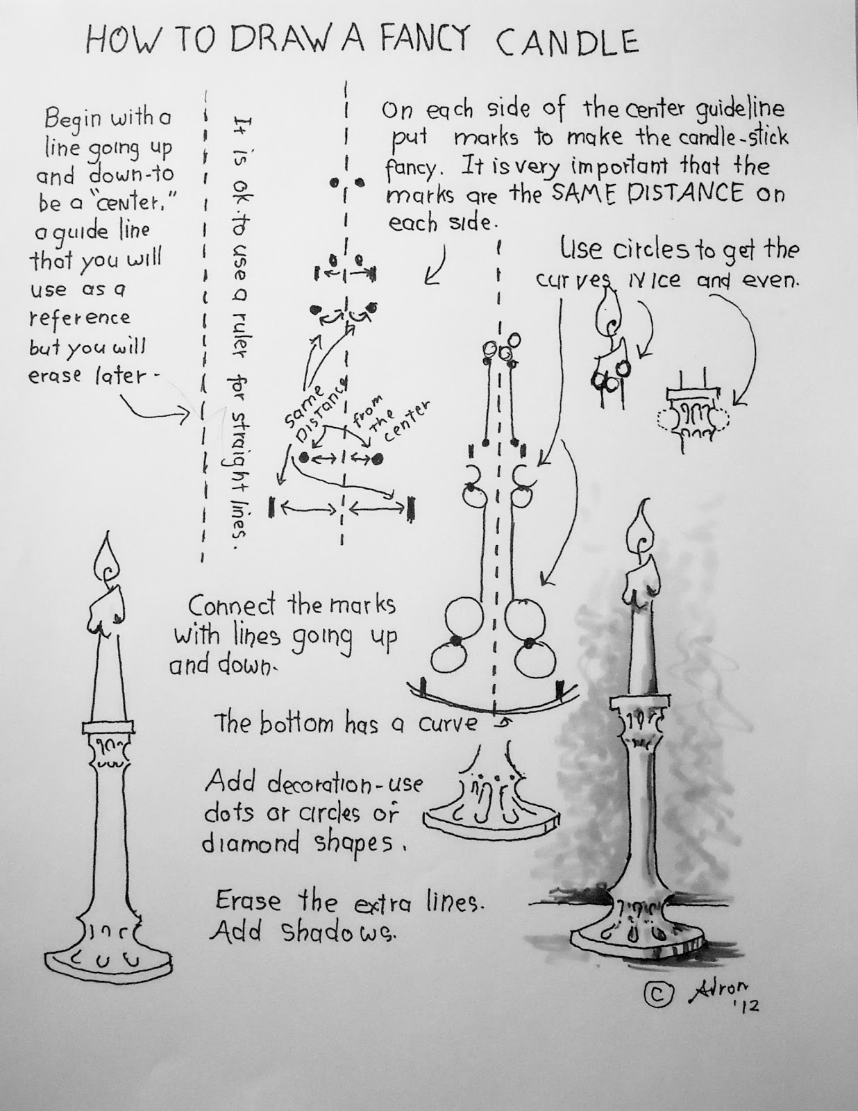 How to Draw Worksheets for The Young Artist How To Draw A Fancy Candle