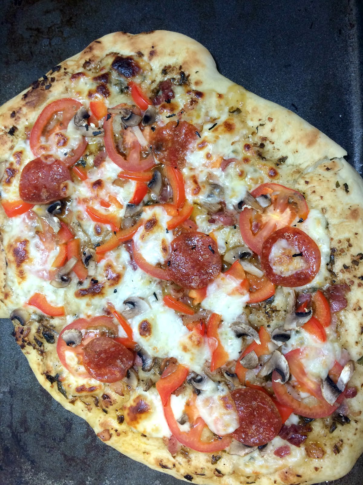 Herb Bacon Flat Bread Pizza