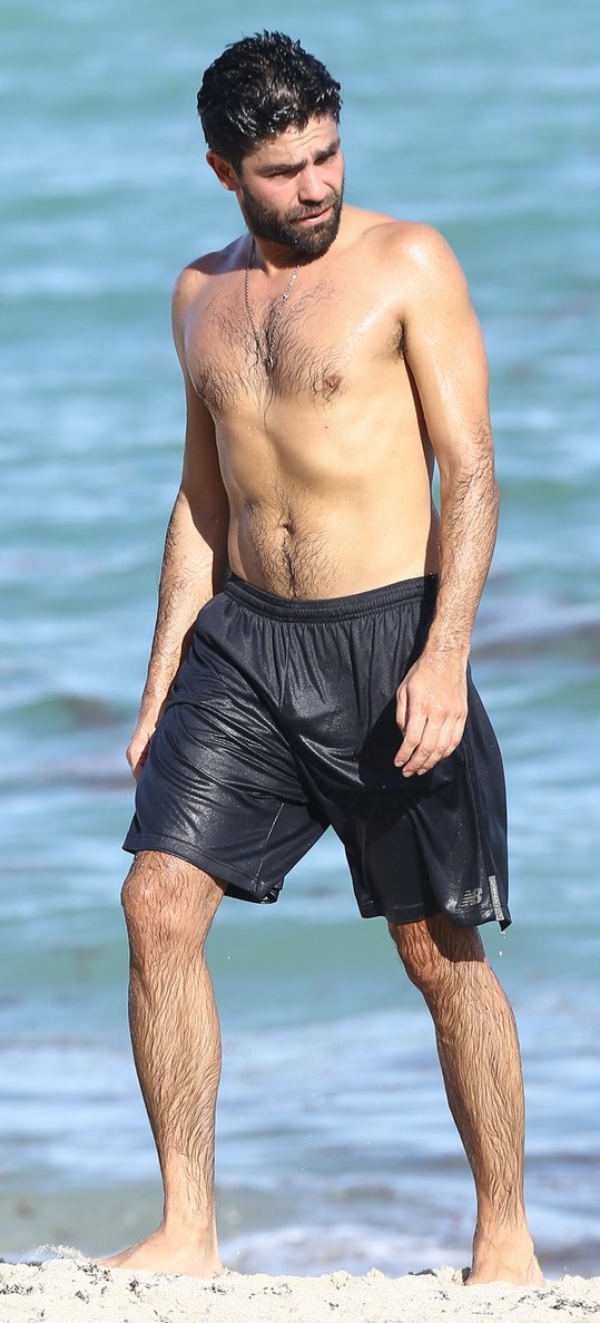 Adrian Grenier on the Beach in Miami.