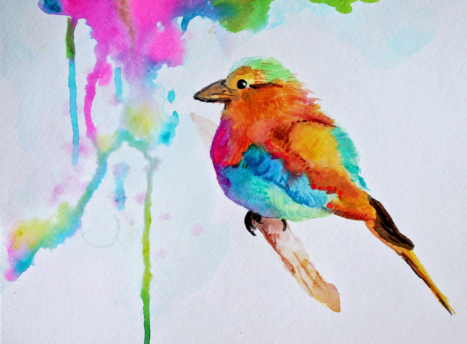 Colorful Watercolor Bird Painting - Marcia Beckett