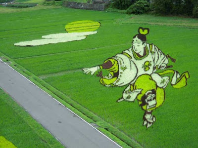 pemandangan sawah indah di kota jepang pemandangan kota jepang