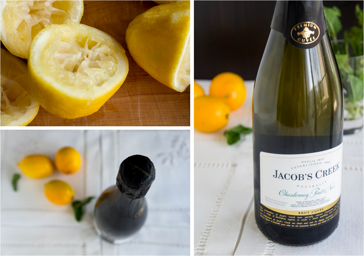 Smart Cookie Lemon Sorbet with Sparkling Wine and Mint