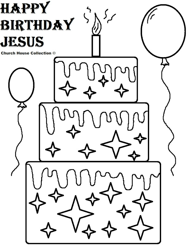 Happy Birthday Jesus Coloring Pages title=