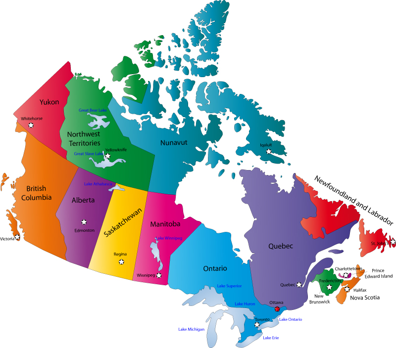 Canada Map Labelled