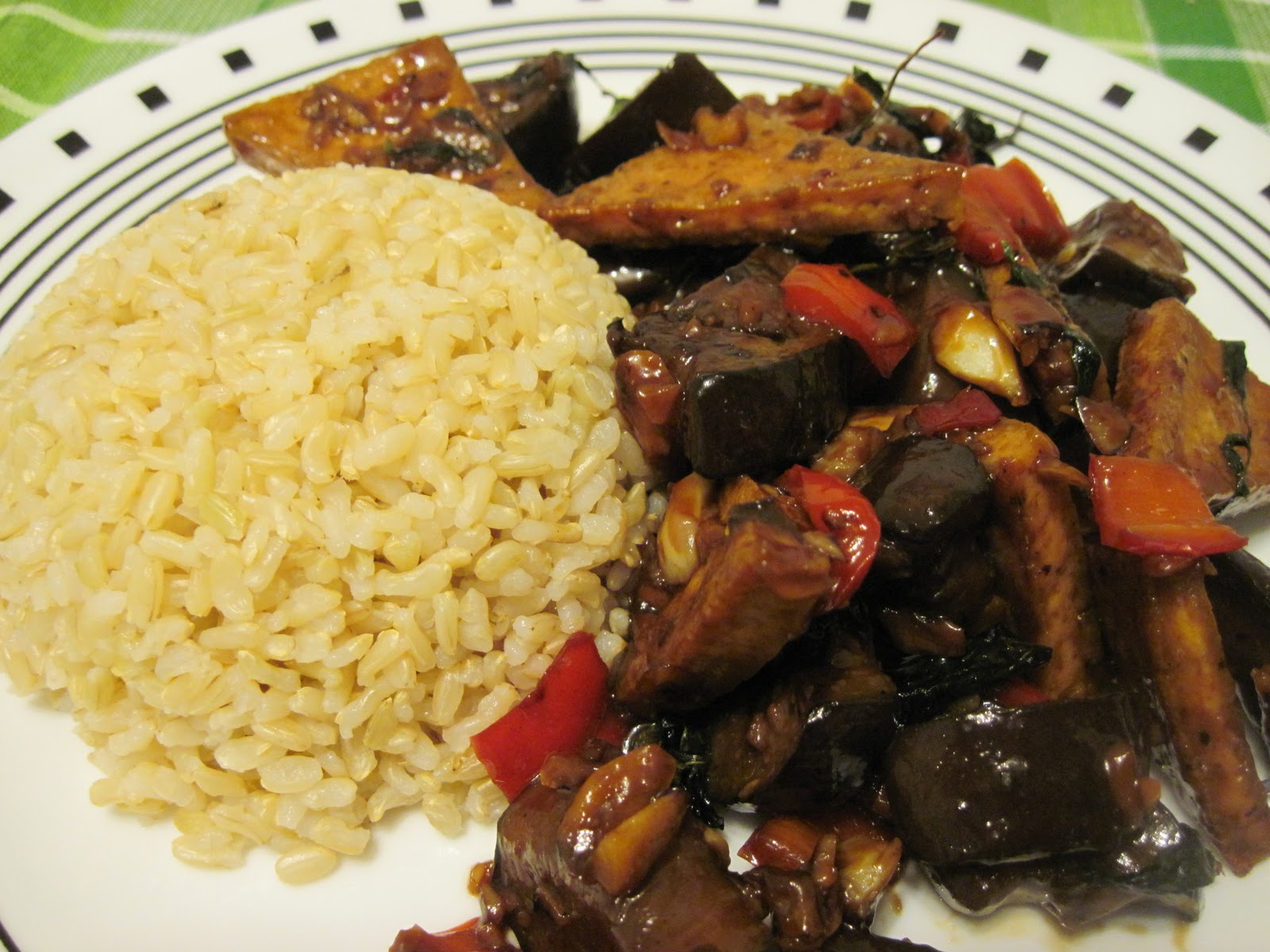 Nenna's Veggie Kitchen Spicy Garlic Eggplant and Tofu