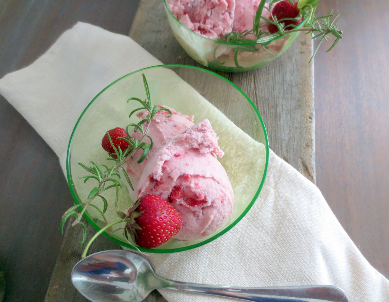 The Owl with the Goblet Strawberry Rosemary Ice Cream