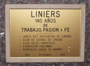 1872 -Diciembre 18- 2012; Placa colocada en el Polideportivo del Club Vélez Sarsfield.