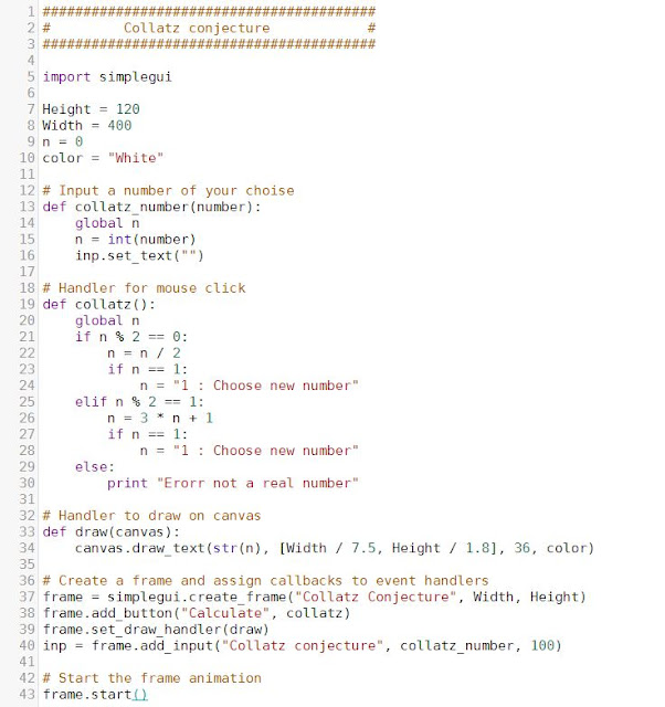 Python Collatz conjecture program