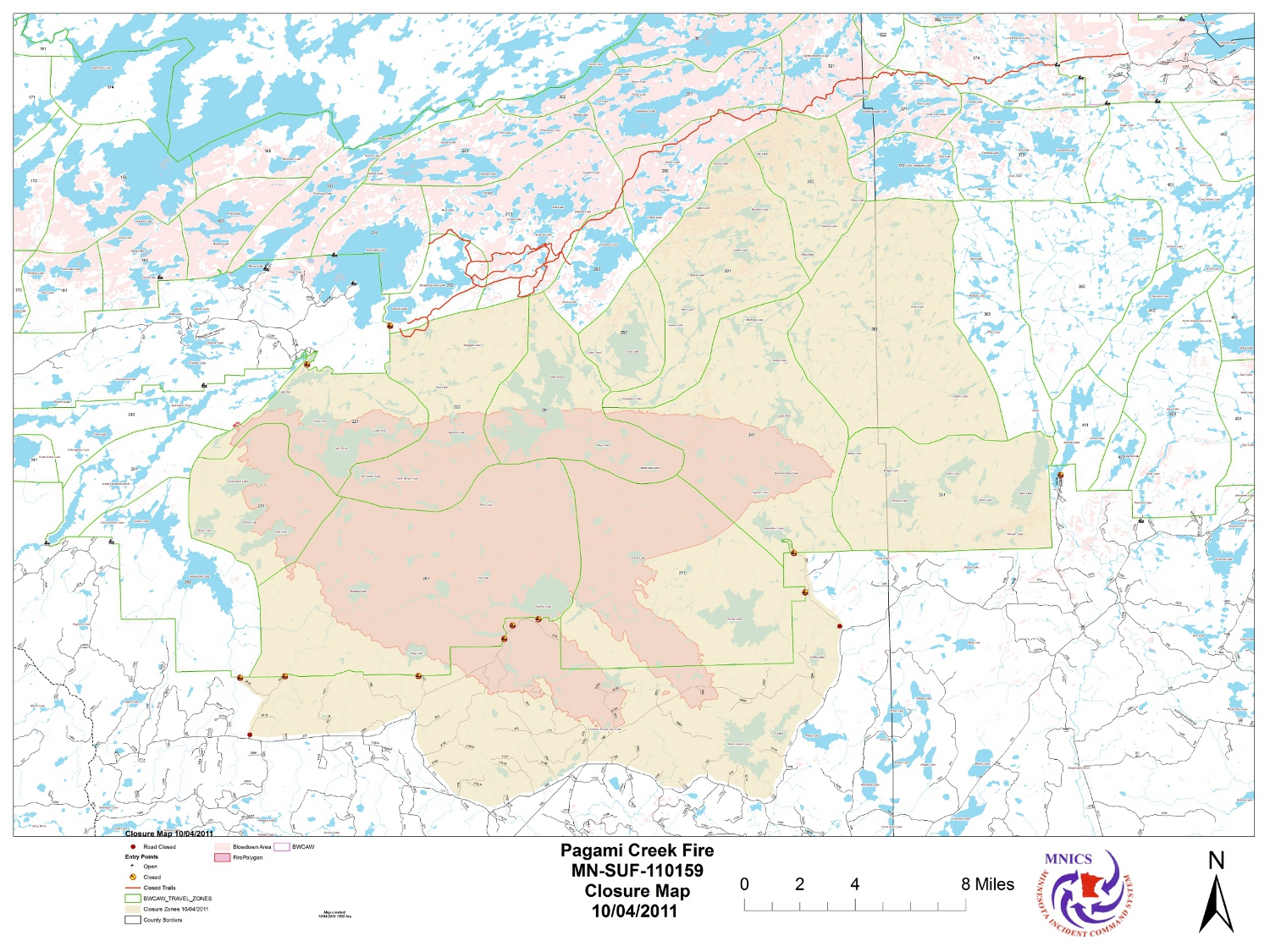Map Of Boundary Waters Fire 2011