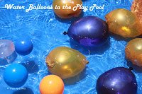 Water balloons in the play pool