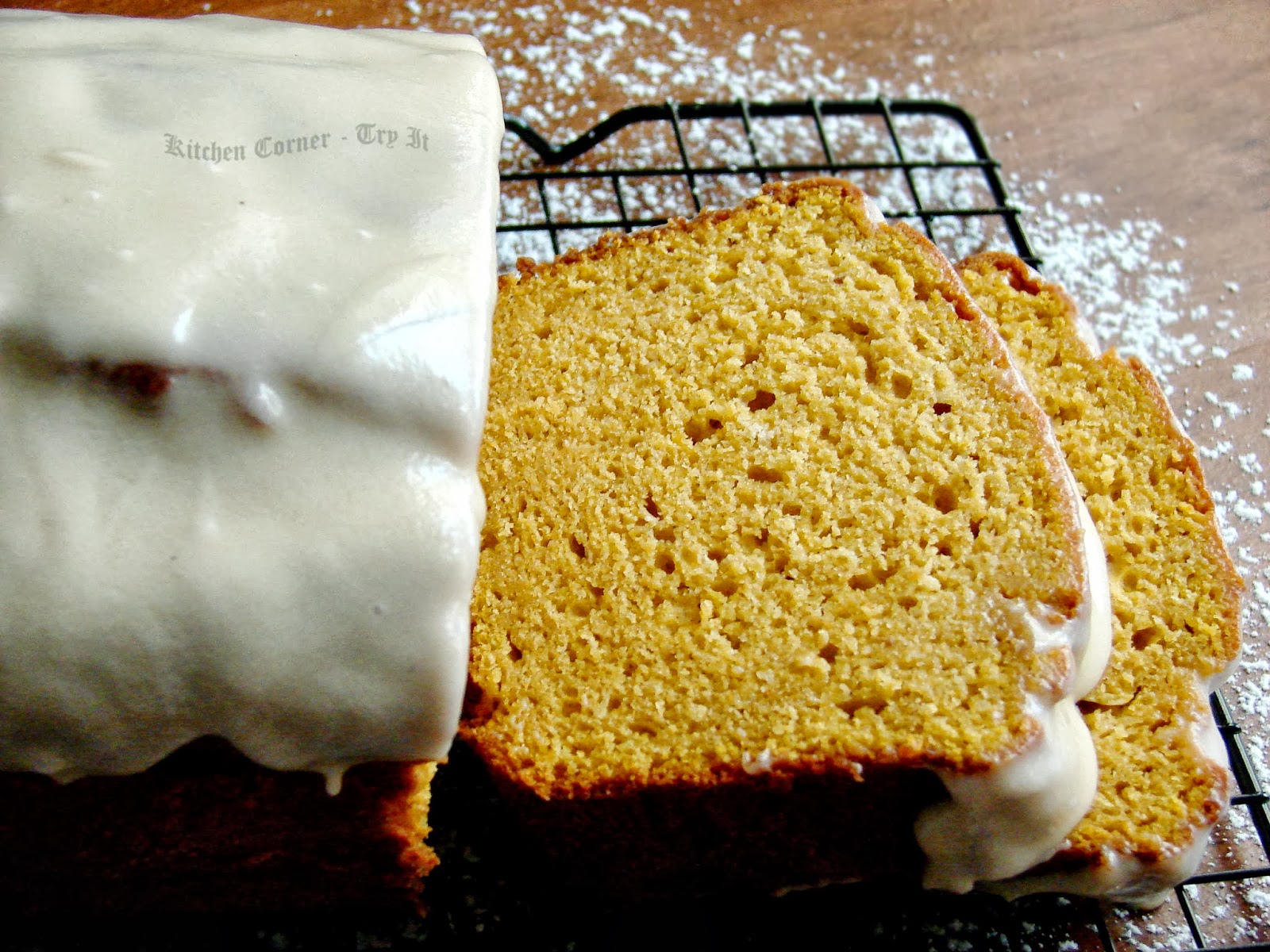 Ginger Pumpkin Bread with Maple Brown Butter Icing