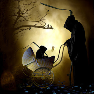 mother Grim Reaper and a Grim Reaper child