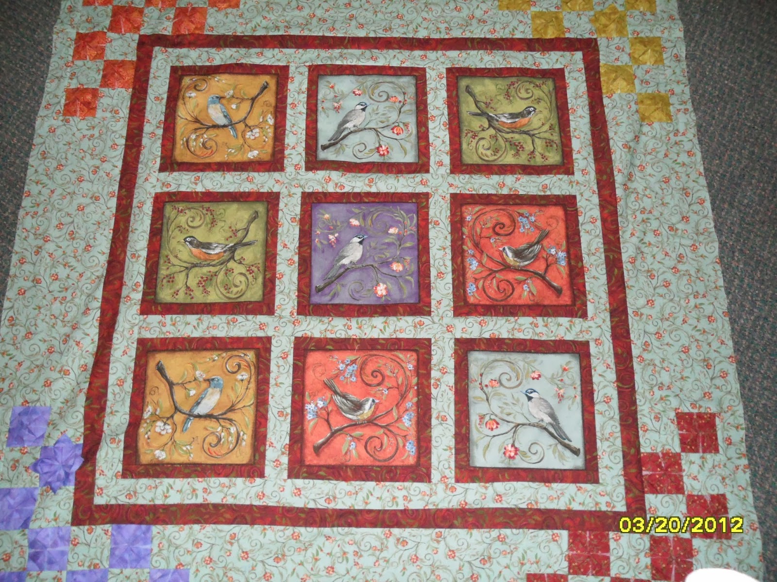 quilt, panel Spring theme