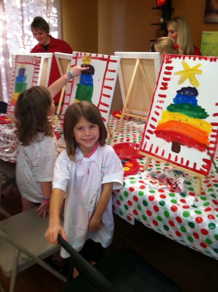 Art Julz Rainbow Christmas Tree Holiday Paint party from Inspiration