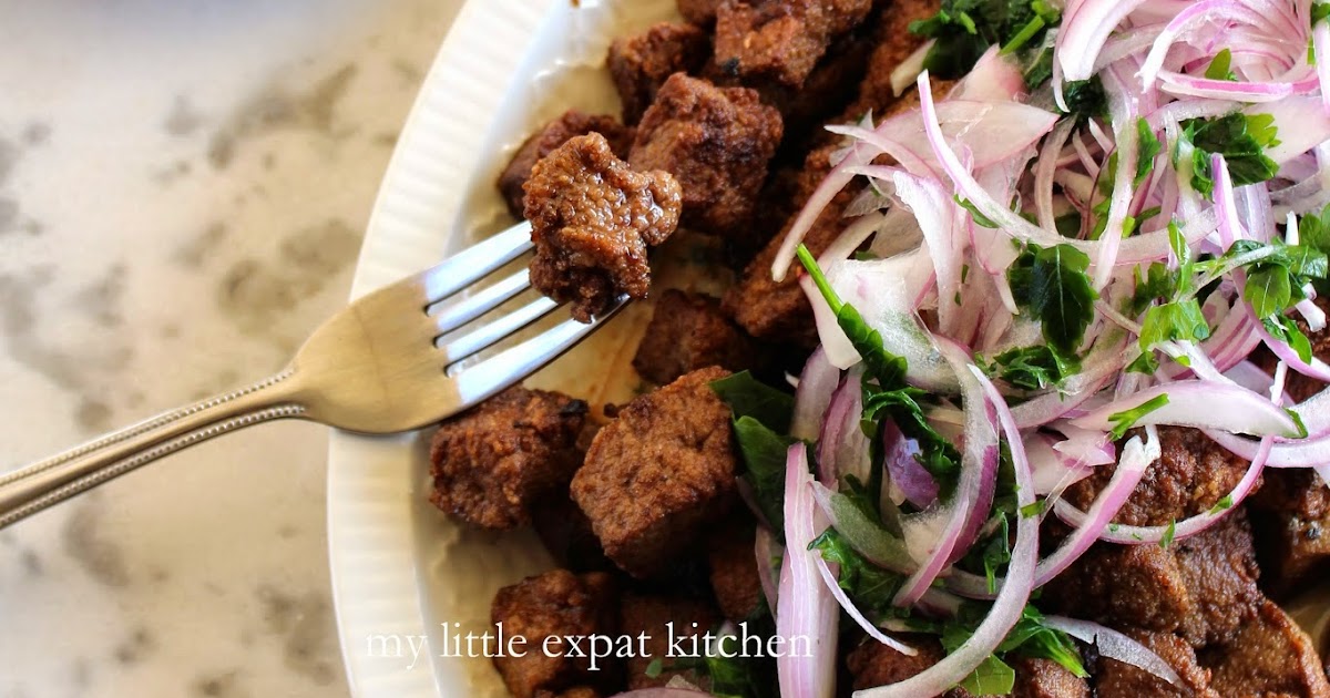 My Little Expat Kitchen Greek fried calf’s liver with onion and parsley