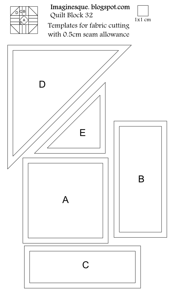 Imaginesque: Quilting: Quilt Block 32 Pattern&Templates