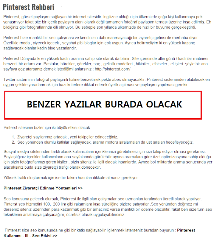 Blogger Yayın içine Benzer Yazılar Eklentisi Blogger Yayın içine Benzer Yazılar Eklentisi