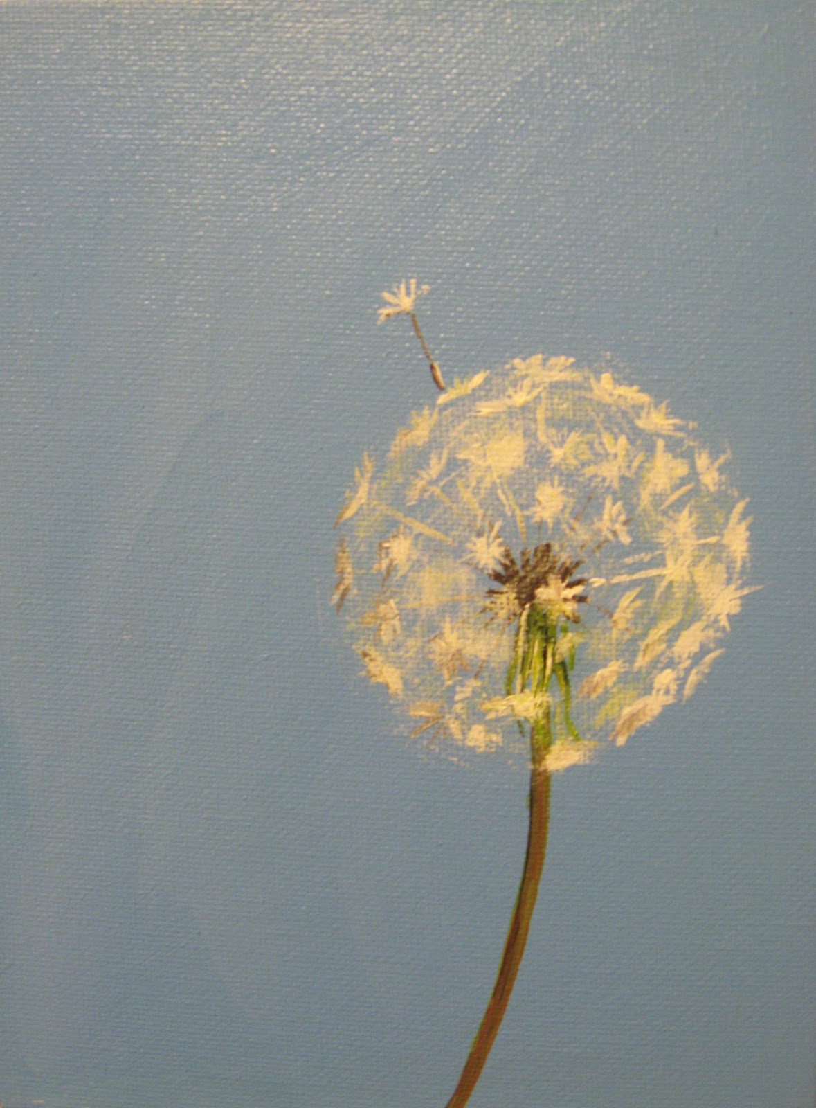 one painting a day dandelion puff iii