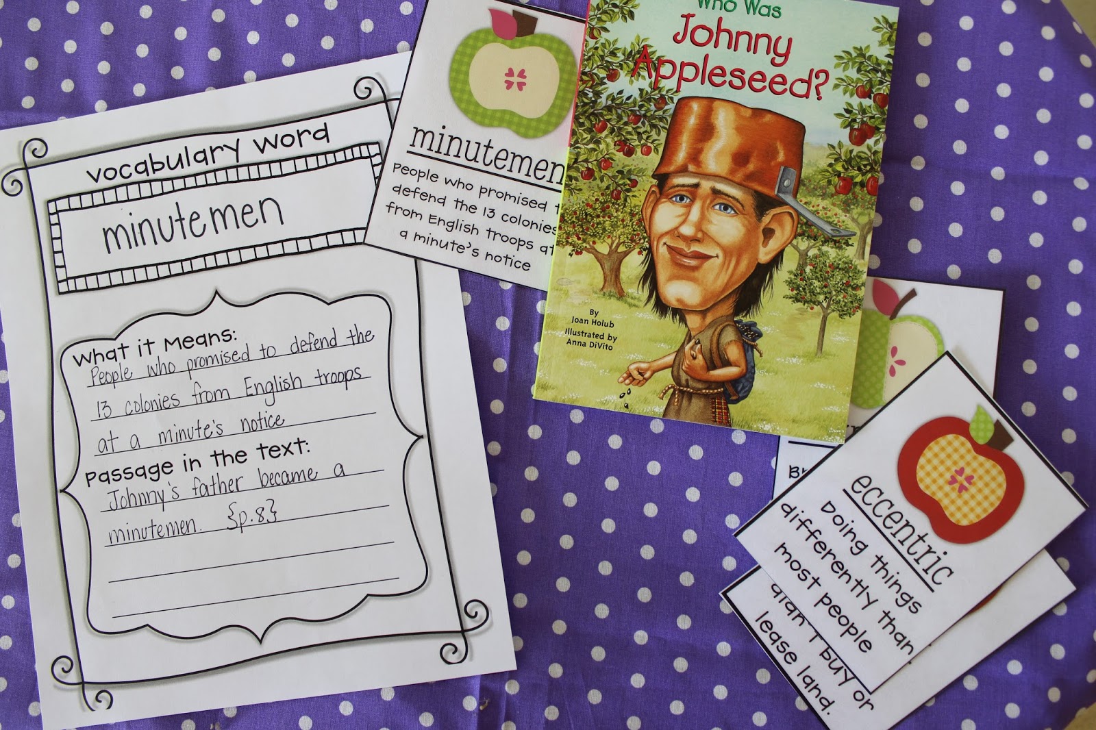 Life in First Grade Johnny Appleseed Guided Reading Activites