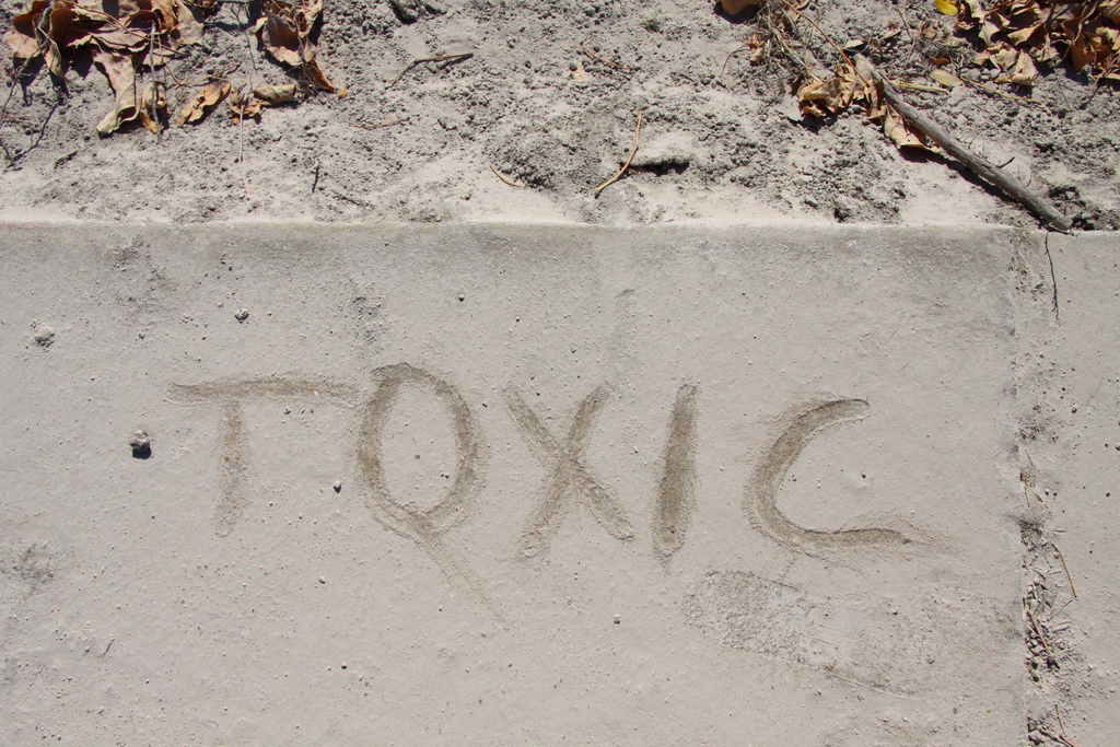 Save Our Stream Cement dust is a hazard for children and pedestrians