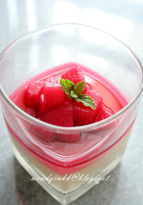 Table for 2.... or more Soy Jelly with Roselle Poached Pears