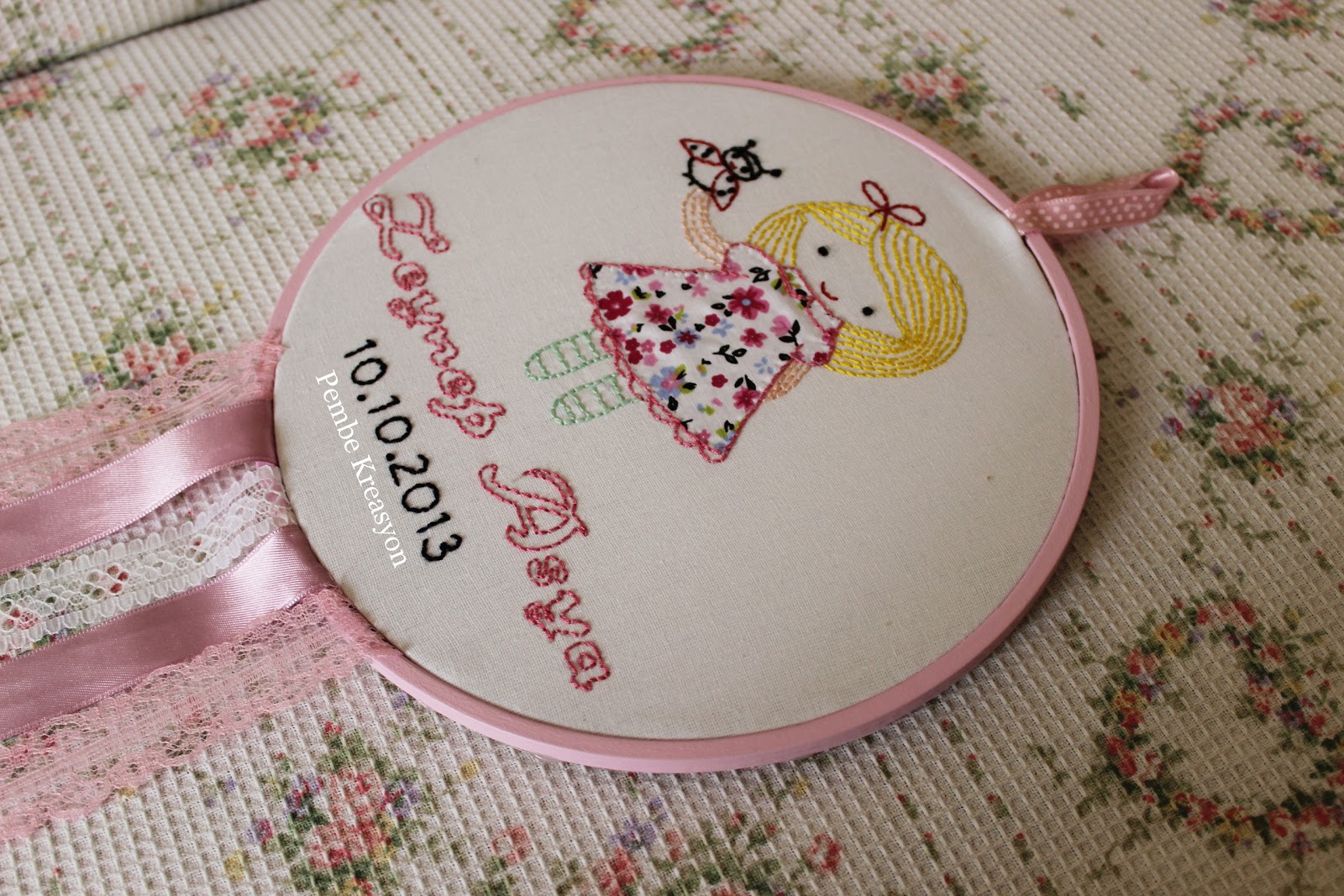 Pembe Kreasyon KIZ BEBEK KASNAK PANO