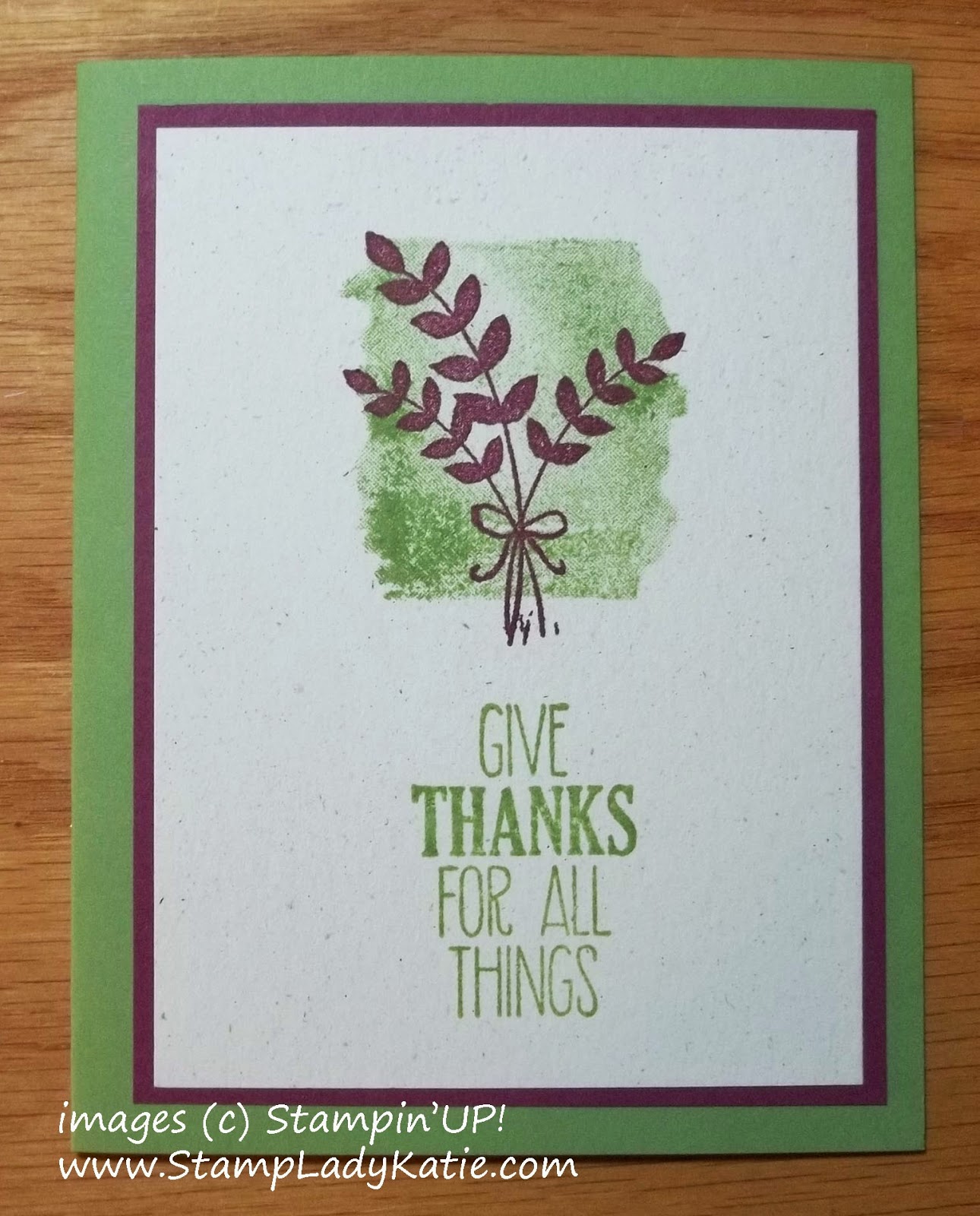 Thanksgiving card made with Stampin'UP!'s For All Things stamp set.