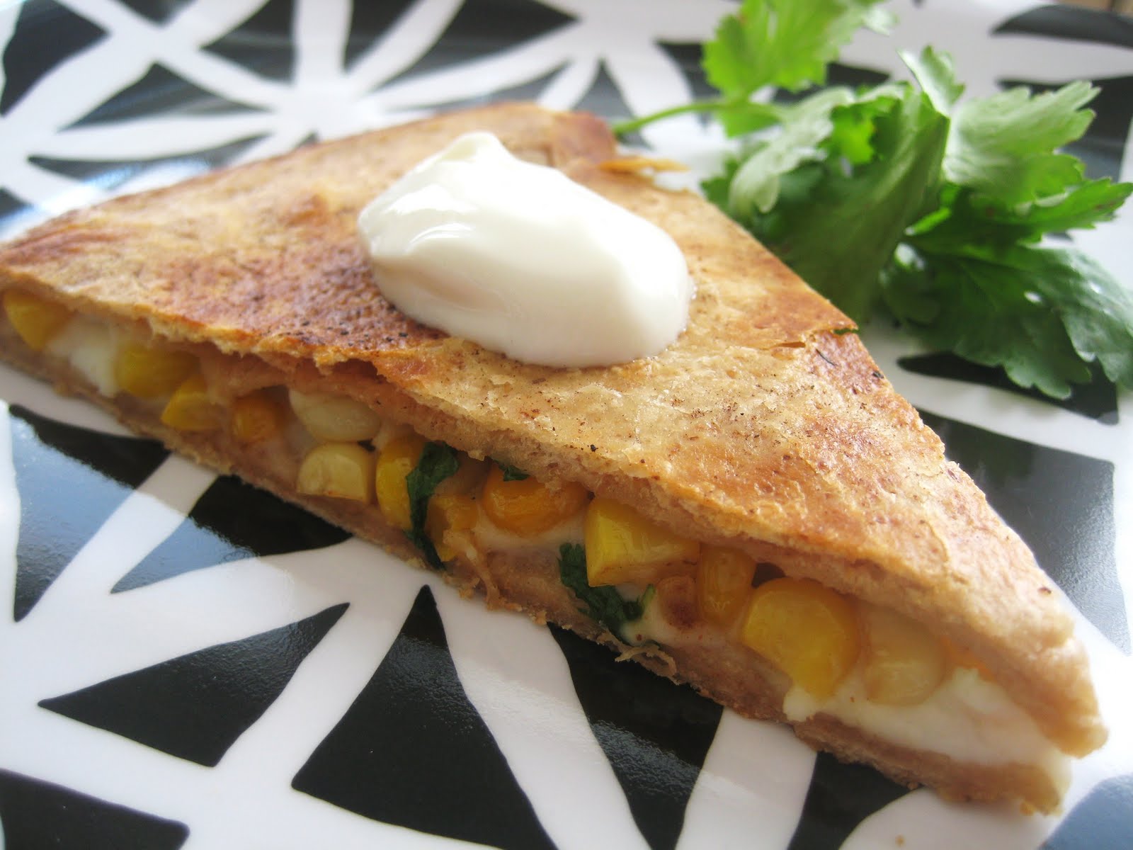 My Fare Foodie. Roasted Corn and Cojita Quesadillas