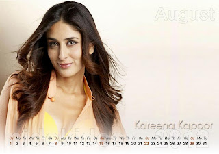 Beautiful Kareena Kapoor Desktop Calendar 2012