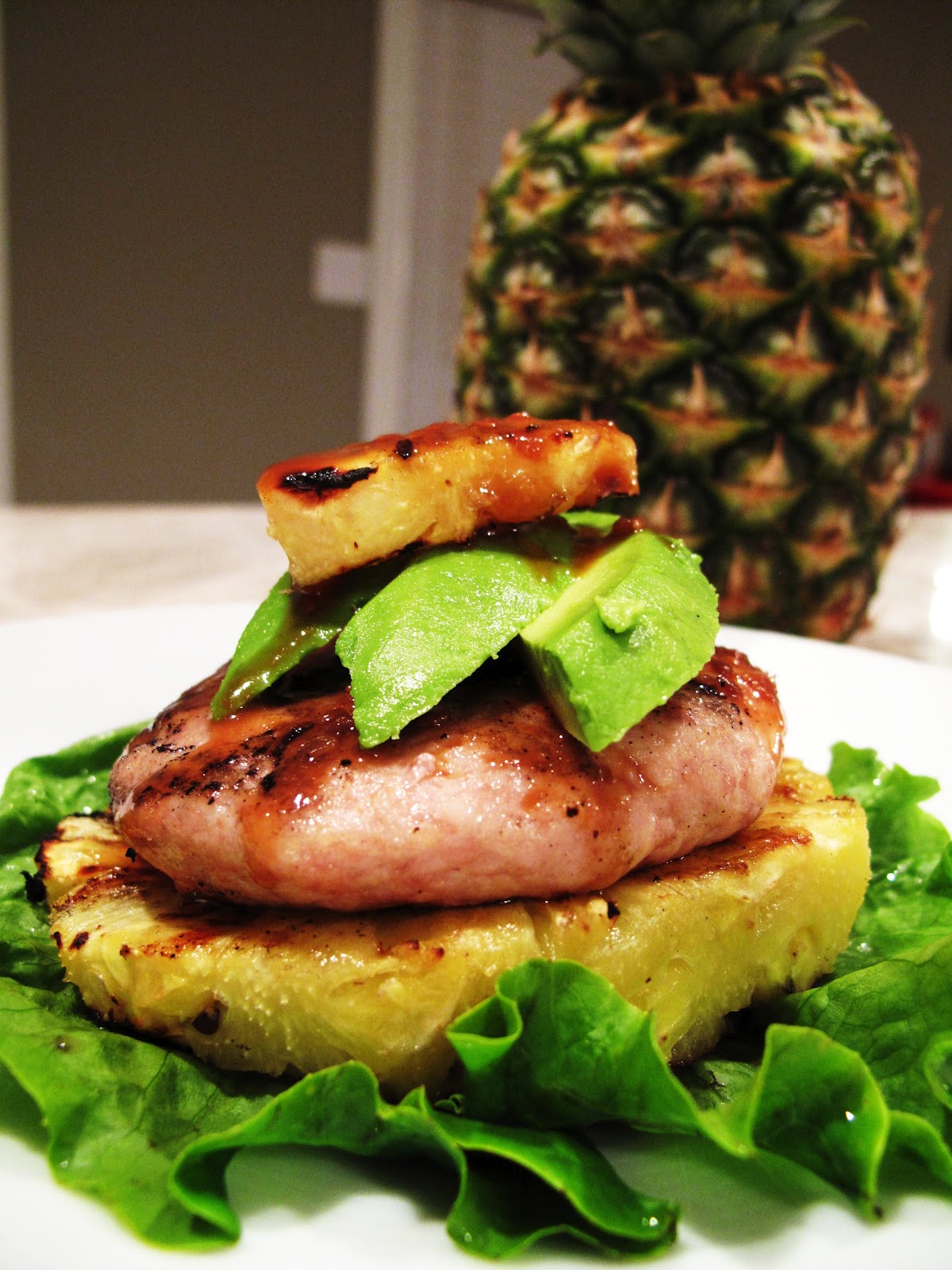 Busy B in AZ Bunless Chicken Burgers with Grilled Pineapple