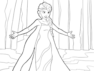 Sketsa Gambar Elsa yang Cantik