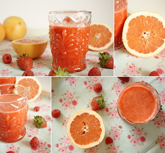 Five Quarters of the Orange Grapefruit, strawberry and rasperry juice