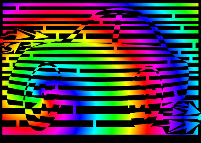 car maze rainbow swirl