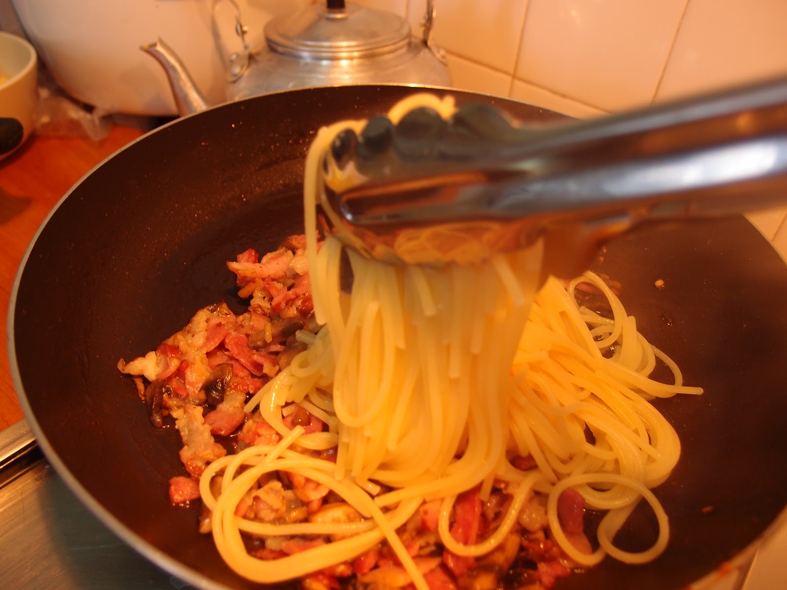 The Harassed Mom's Food Journey Tyler Florence's Spaghetti ala Carbonara