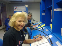 73-yr-old Gloria and Aldo controlling Space Shuttle launch.jpg