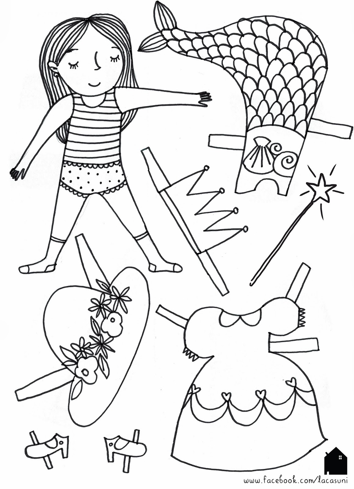 Una nena para colorear y vestir | La Casuni