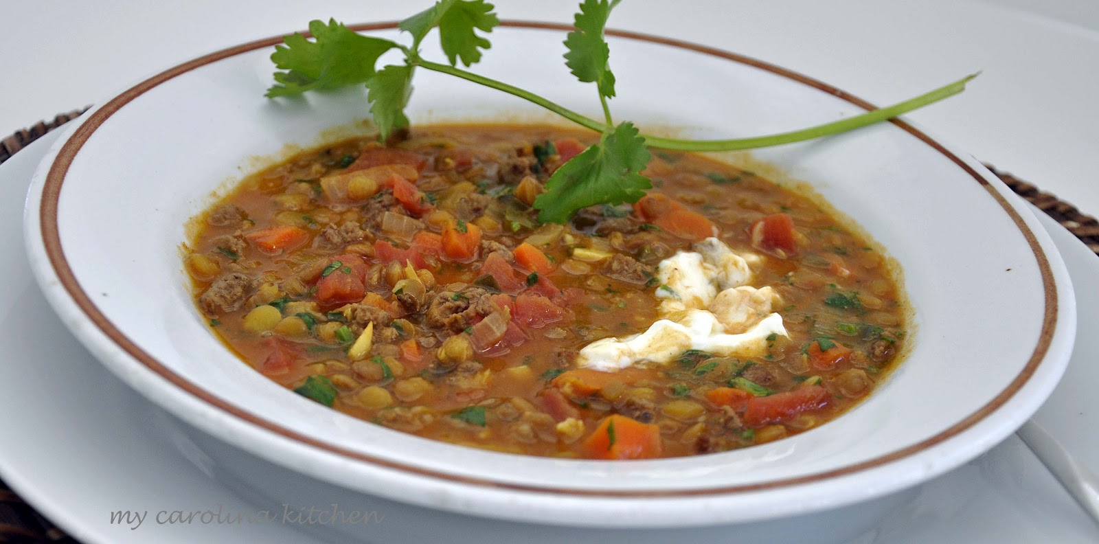 My Carolina Kitchen IndianSpiced Lentils and Lamb Stew