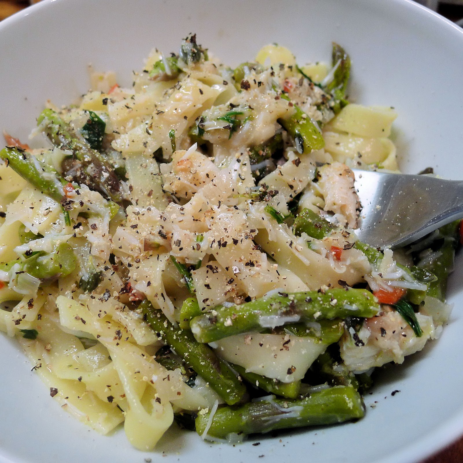 Culinary Adventures in London Crab & Asparagus Tagliatelle