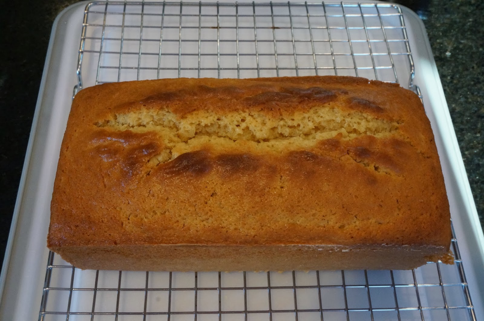 Grapefruit cake before glaze ready for syrup and glaze