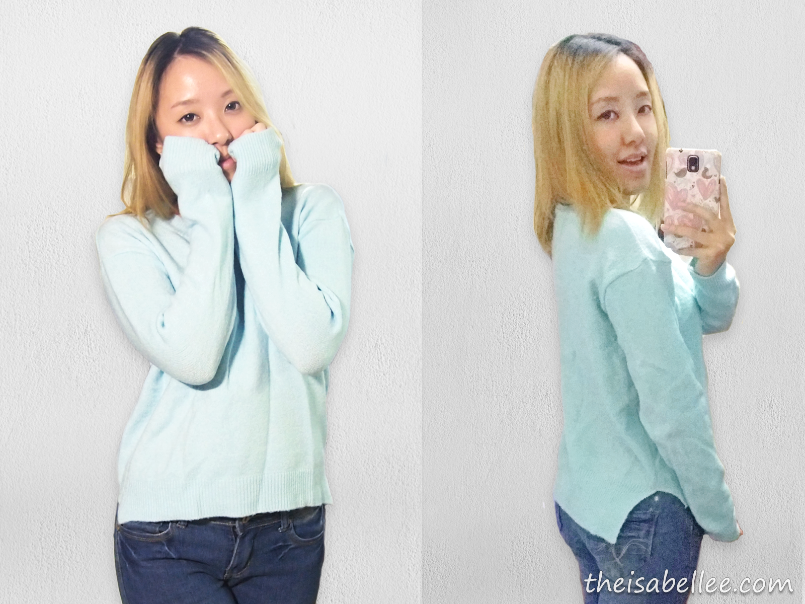 OOTD with Showroom Korea mint sweater