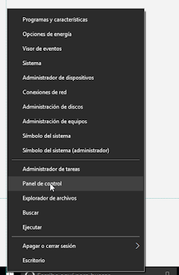 Seleccionar Panel de control Seleccionar Panel de control