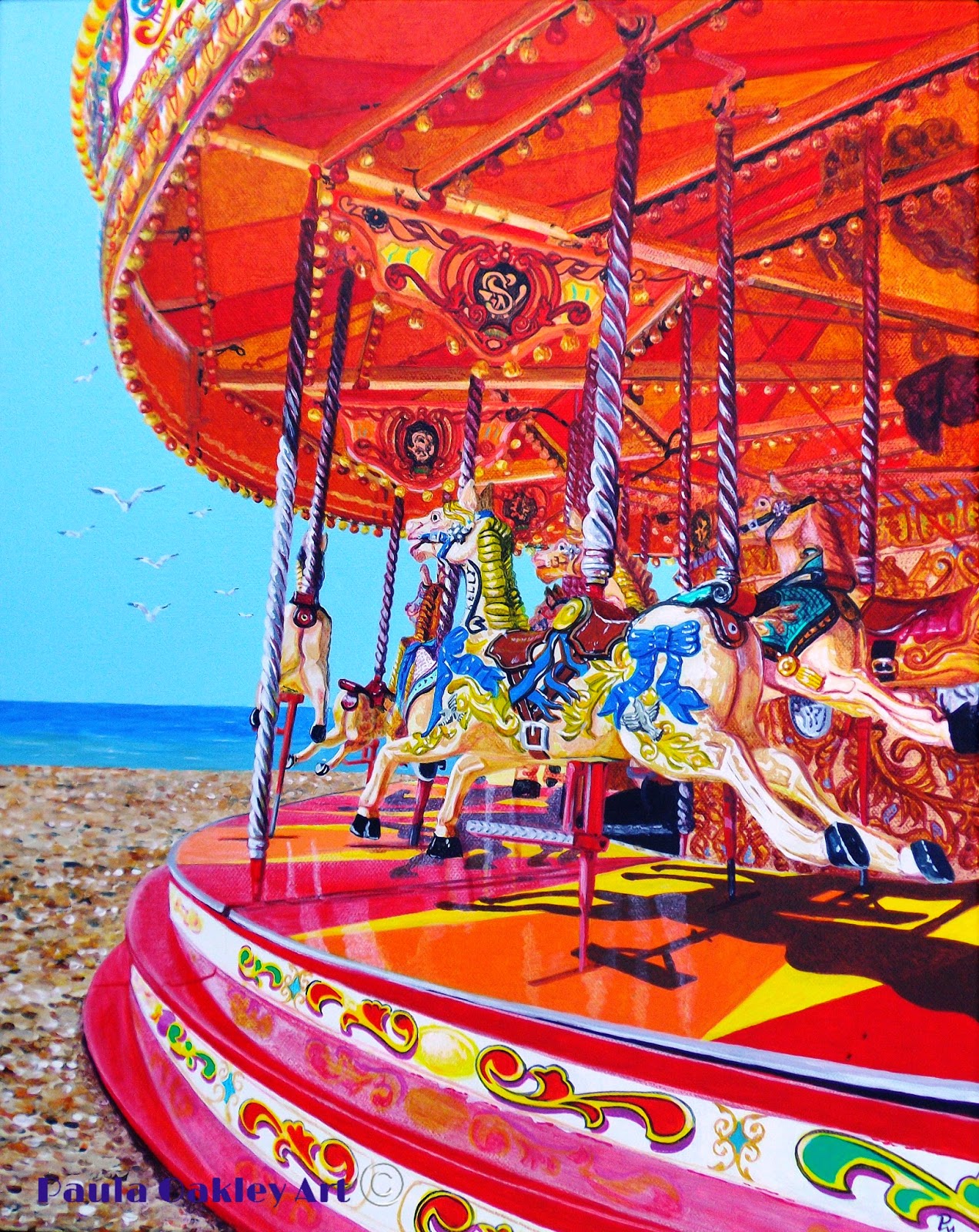 ORIGINAL ART by Paula Oakley Paintings of Brighton beach, Part 1