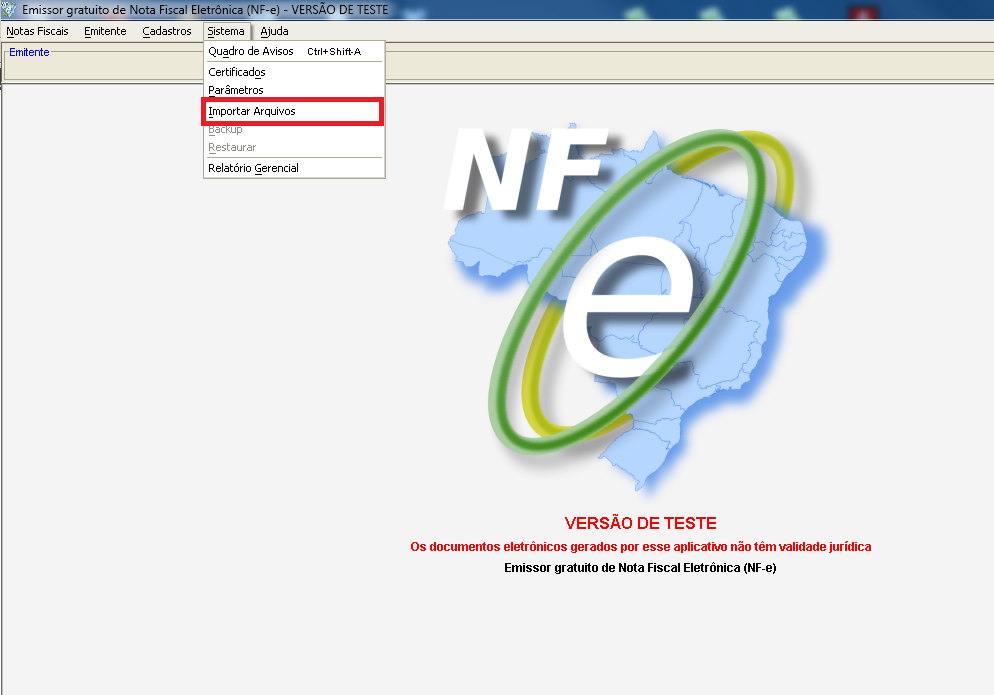 NeXT ERP 1611 exportação TXT emissor gratuito SEFAZ