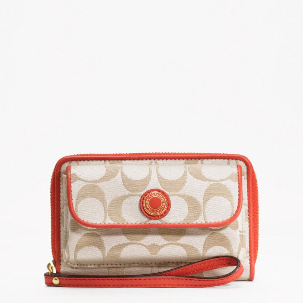 LiTTLEKiOSK Coach Ashley Signature Sateen Universal Zip Wallet F48311