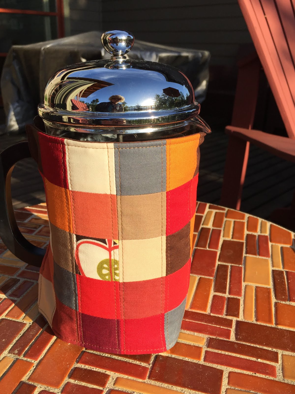 Shiner's view Frenchpress Coffee Cozy