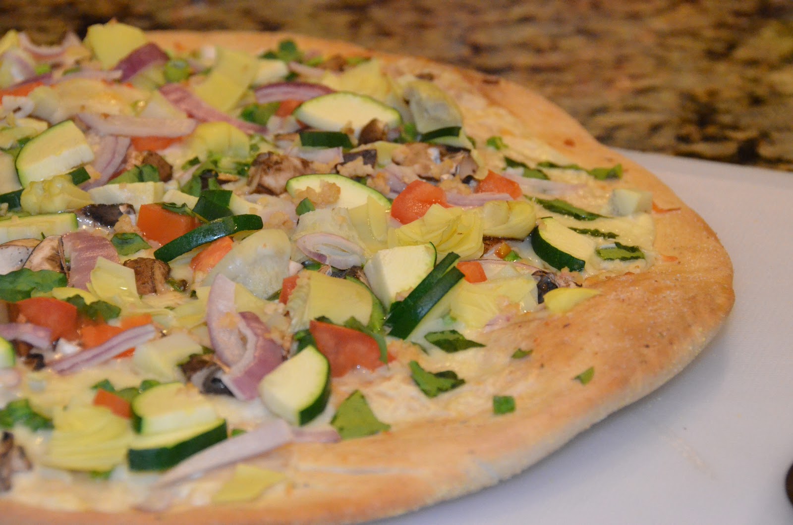 g*rated Frugal Friday Veggie Alfredo Pizza