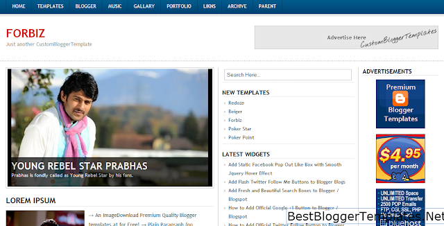 Blogger Template Screenshot Three Column Magazine Blogger Template